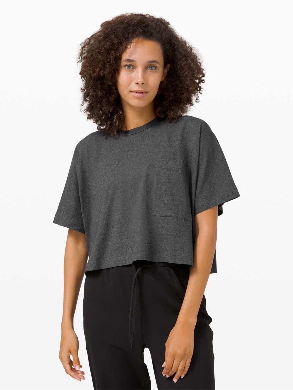 Lululemon Check the Box Short Sleeve Heathered Graphite Grey Size 8
